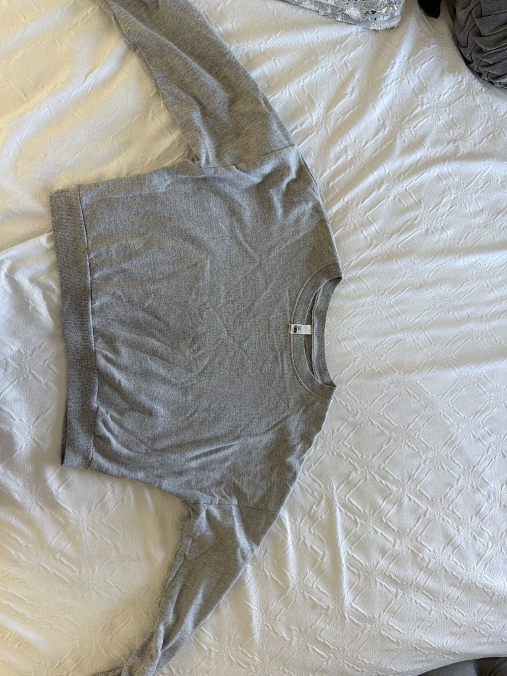 American Apparel California Fleece Gray Cropped Sweatshirt One Size